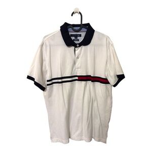 Tommy Hilfiger Embroidered Stripe Polo Men’s Large Slim Fit